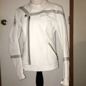 Shift white leather motorcycle jacket size medium